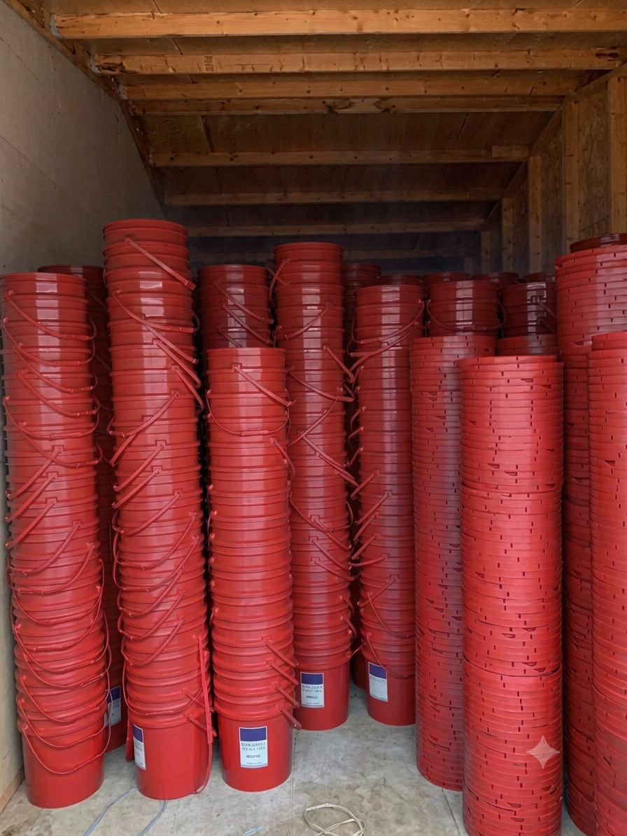 USED 5-Gallon Plastic Buckets – No Lid (Bulk Wholesale) 2 USED 5-Gallon Plastic Buckets – No Lid